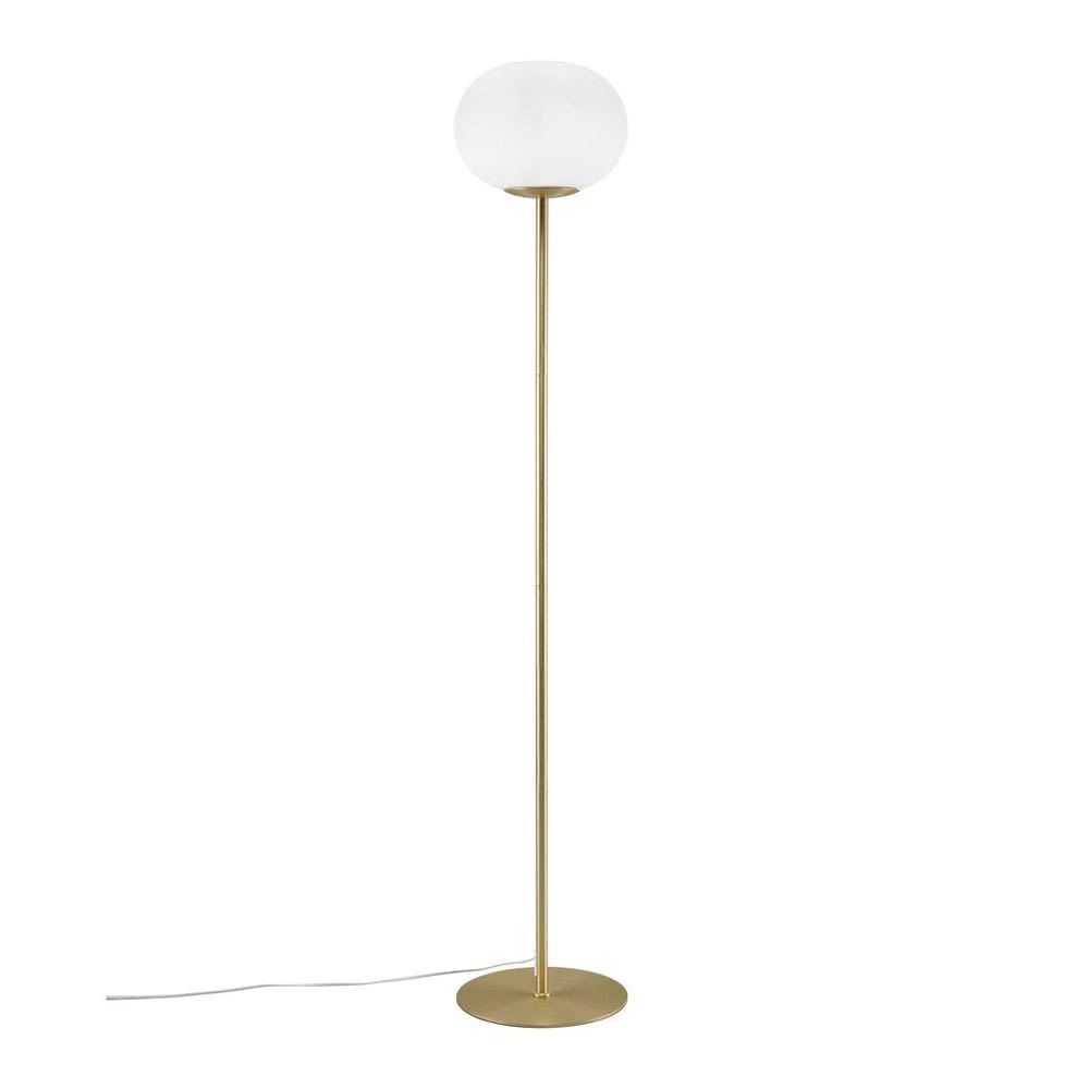 Nordlux Goldene Stehleuchte und eleganter Glasschirm style modern Gold Kristall