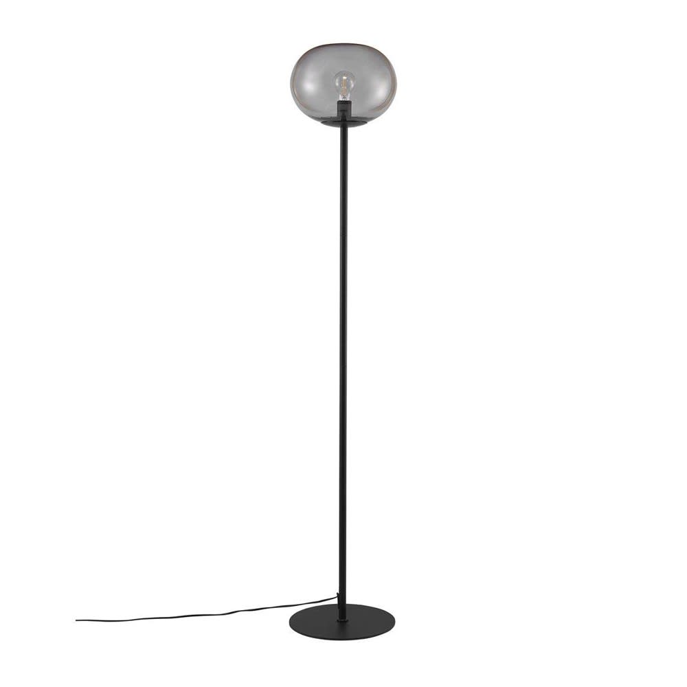 Nordlux Lampadaire noir avec abat-jour en verre finition fumé style contemporain - Cristal