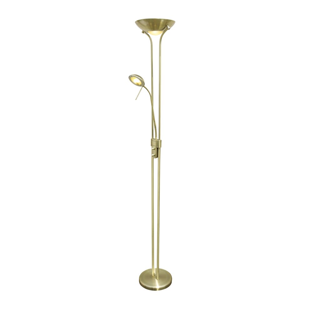 Lampadaire LED en cuir d’acier 18w + 5w