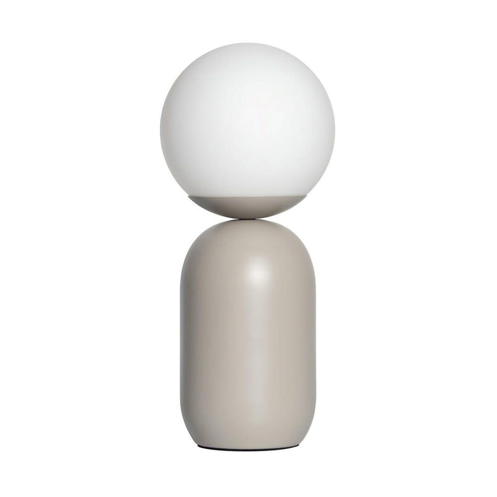 Nordlux Nordic Tischlampe graues Metall und opaler kugelförmiger Schirm style modern - Metall