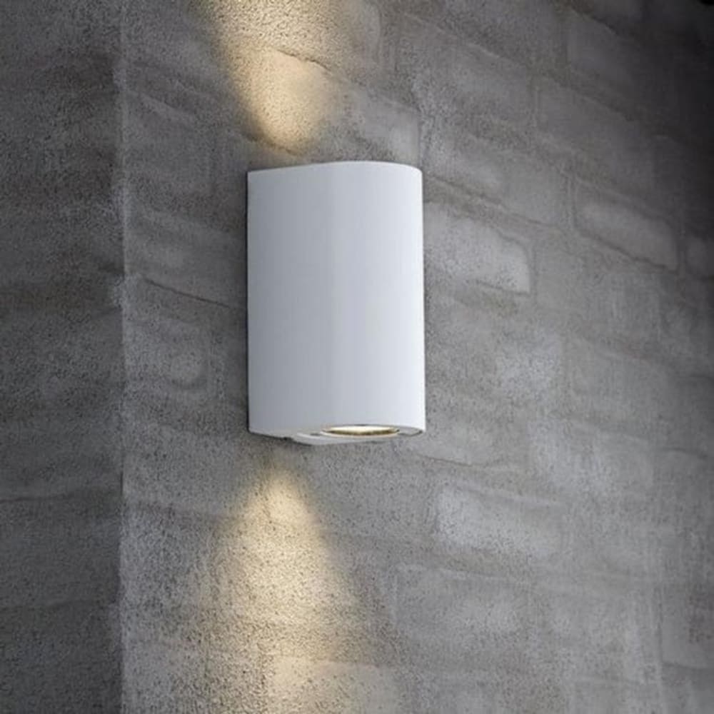 Aplique exterior 2 luces en metal blanco 17cm - Maisons du Monde