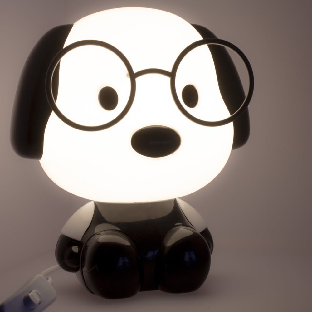 Lampe à poser pour enfant noire et blanche en forme de chien - Maisons du Monde