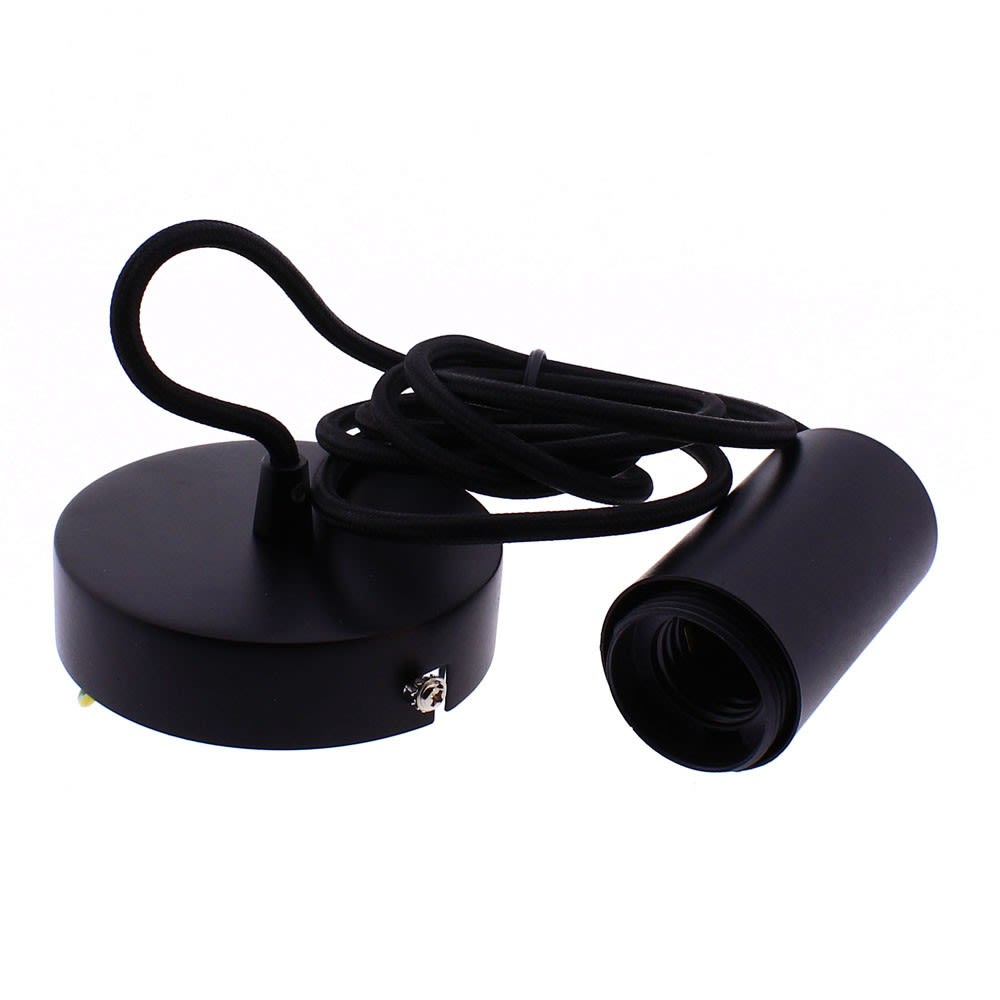 Suspension rétro-vintage en métal noir et hauteur réglable - Maisons du Monde