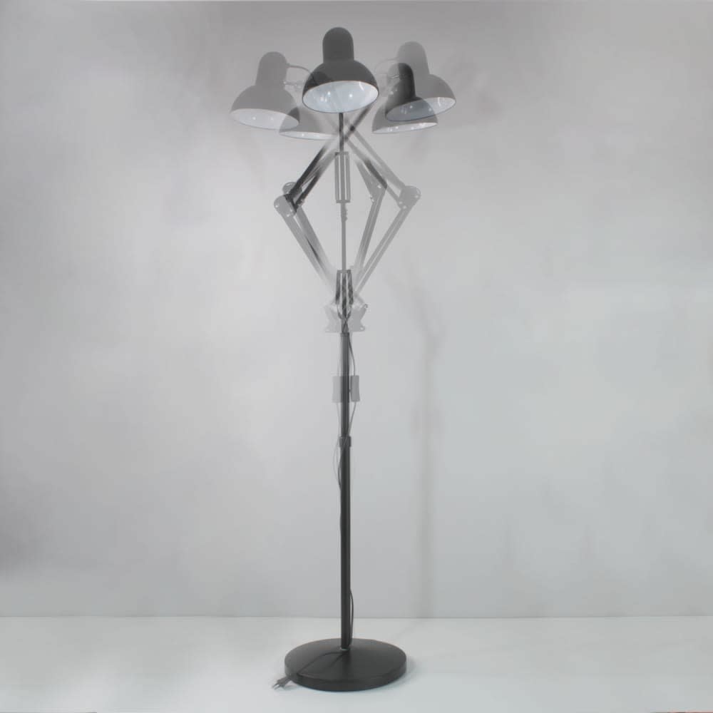 Lampadaire articulé rétro en métal noir — vue 4