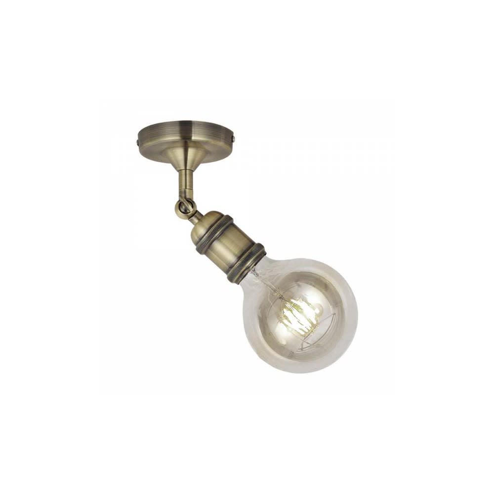 Applique rétro vintage dorée avec spot réglable en métal