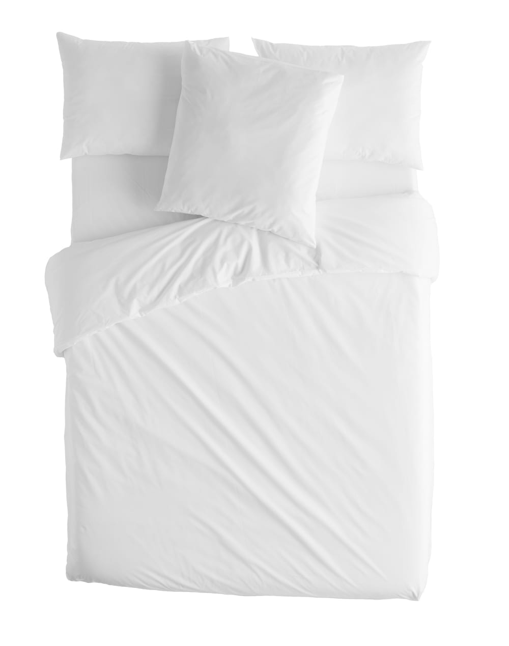 Housse de couette en percale coton blanc 140x200 cm — vue 4