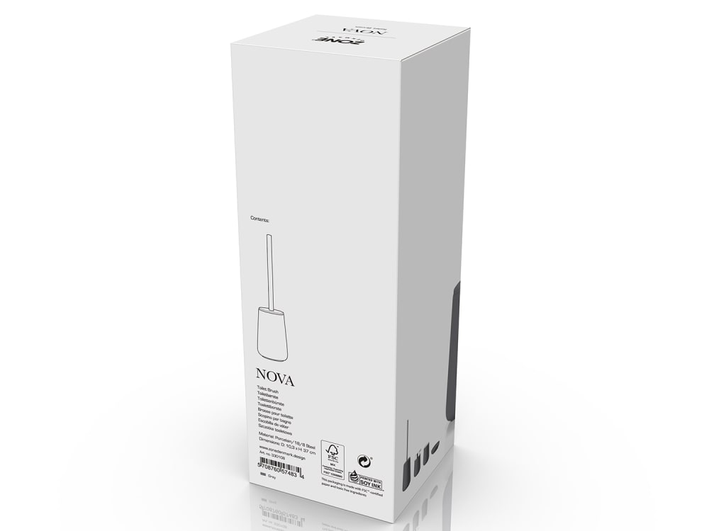 Brosse de toilette en porcelaine gris