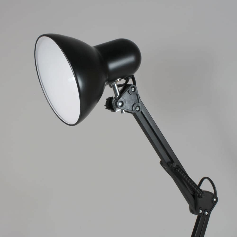 Lampe de bureau articulée rétro en métal noir — vue 3