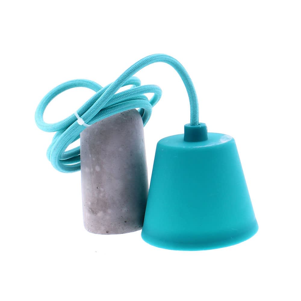 Lámpara de techo colgante azul de cemento y altura ajustable - Maisons du Monde