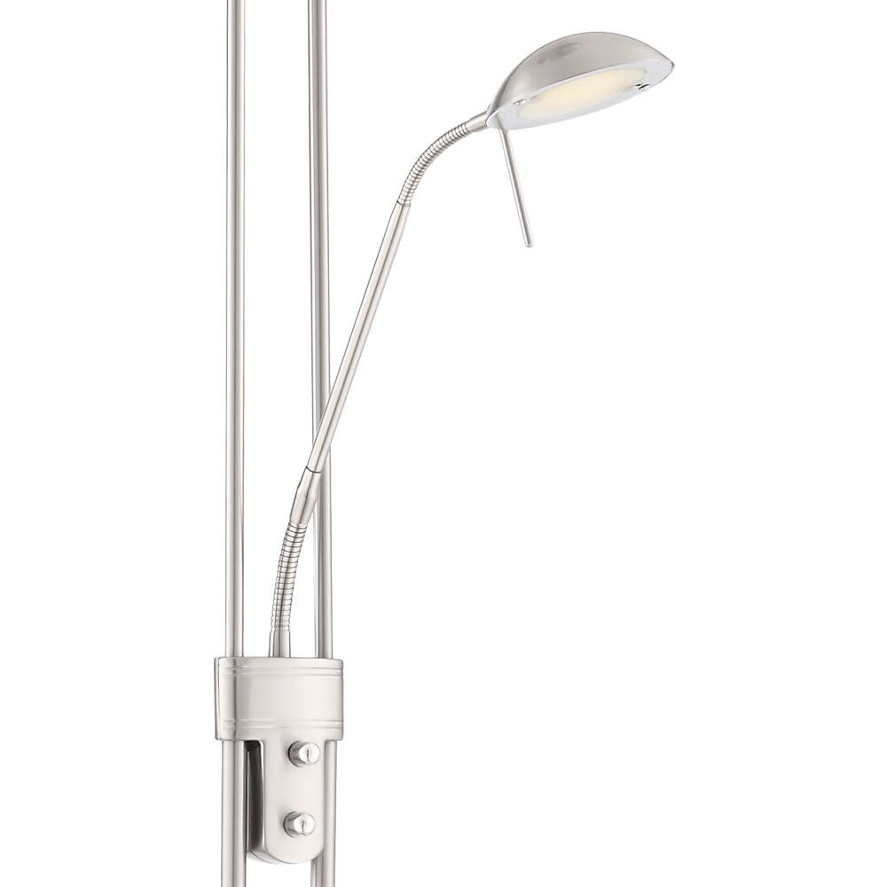 Lampadaire avec bras de lecture LED orientable 18W+5W nickel — vue 4