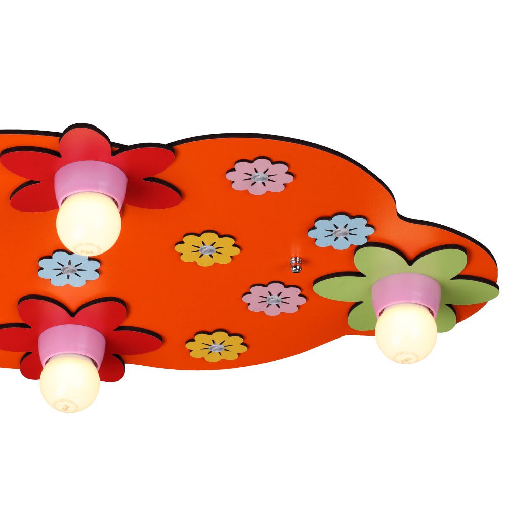 Plafonnier en forme de nuage rouge et fleurs multicolores - Maisons du Monde