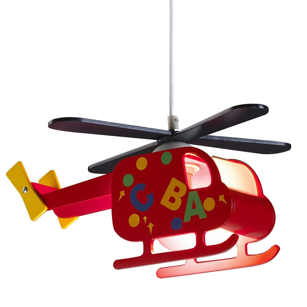 Lámpara de techo infantil rojo con forma de helicóptero - Maisons du Monde