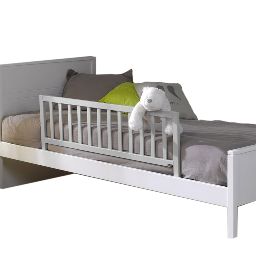 Barrera de cama madera maciza gris claro