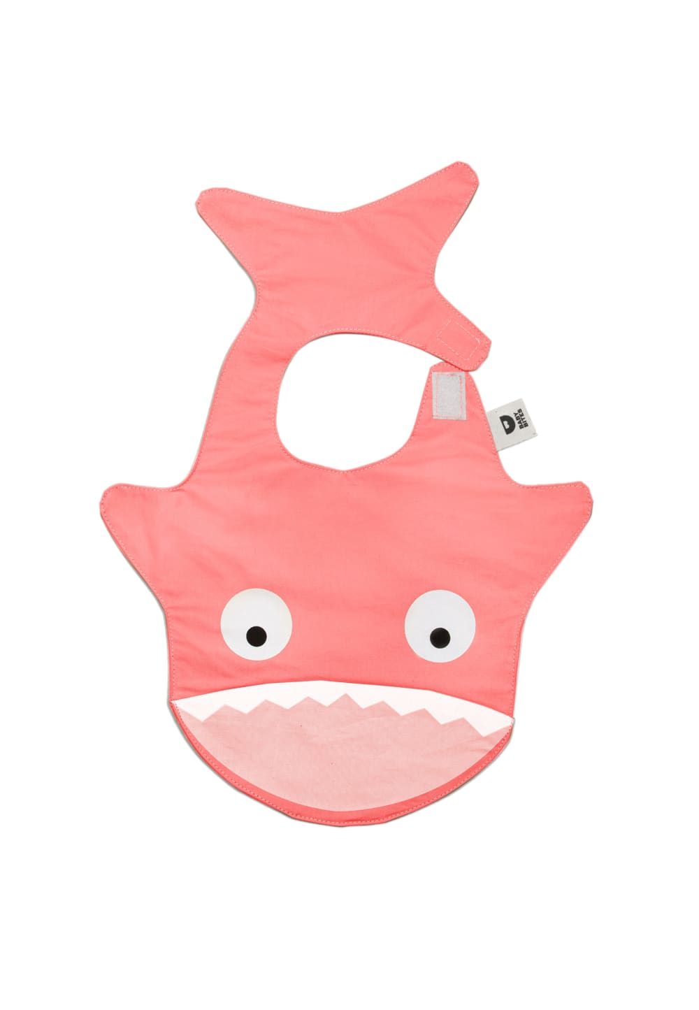 Baby Bites Bavoir Requin 100% coton imperméable rose Rose Certifié Oeko-Tex Coton - 31x1x17cm