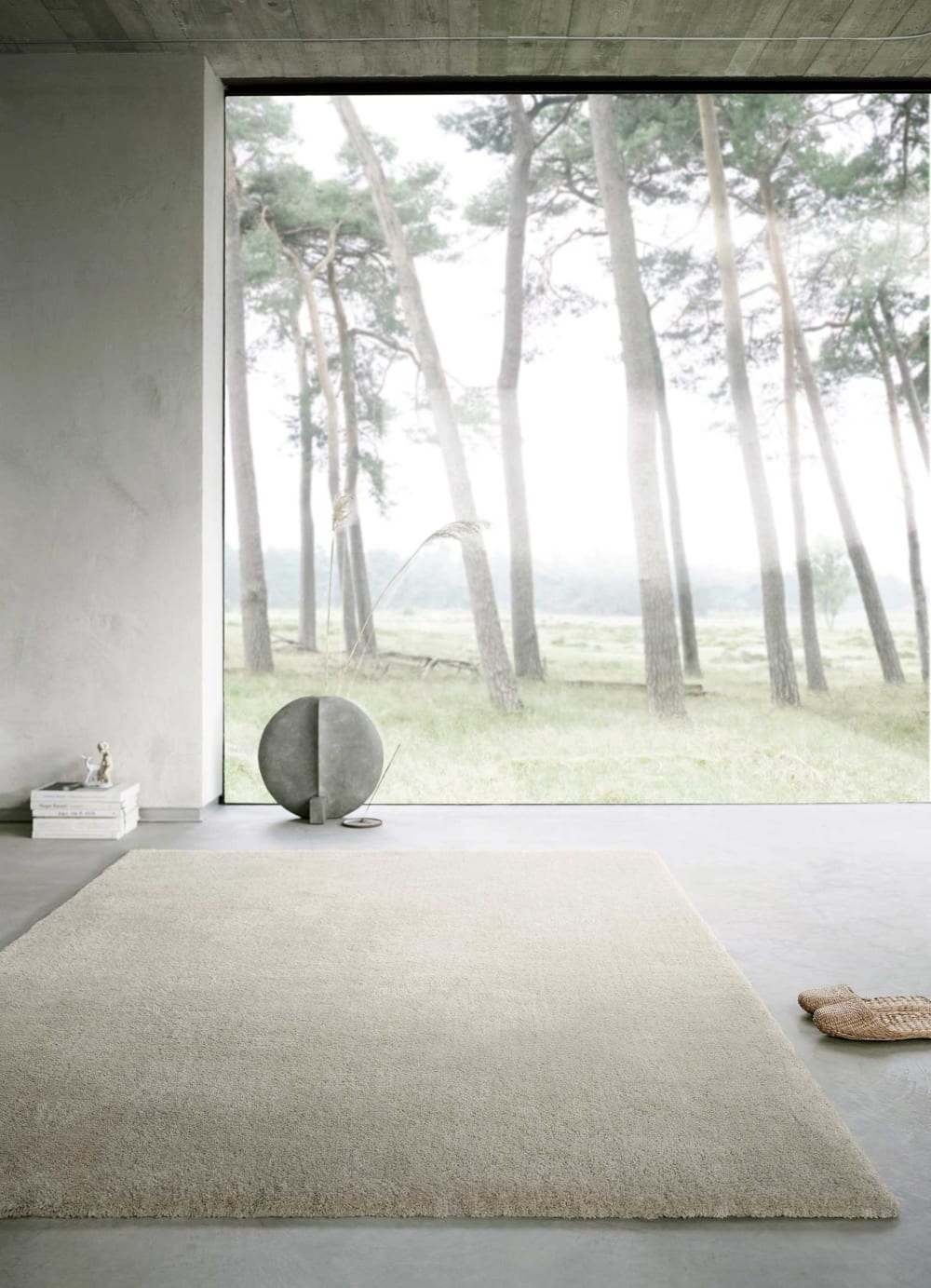 Tapis poils longs douces microfibre gris beige 130x190 — vue 3