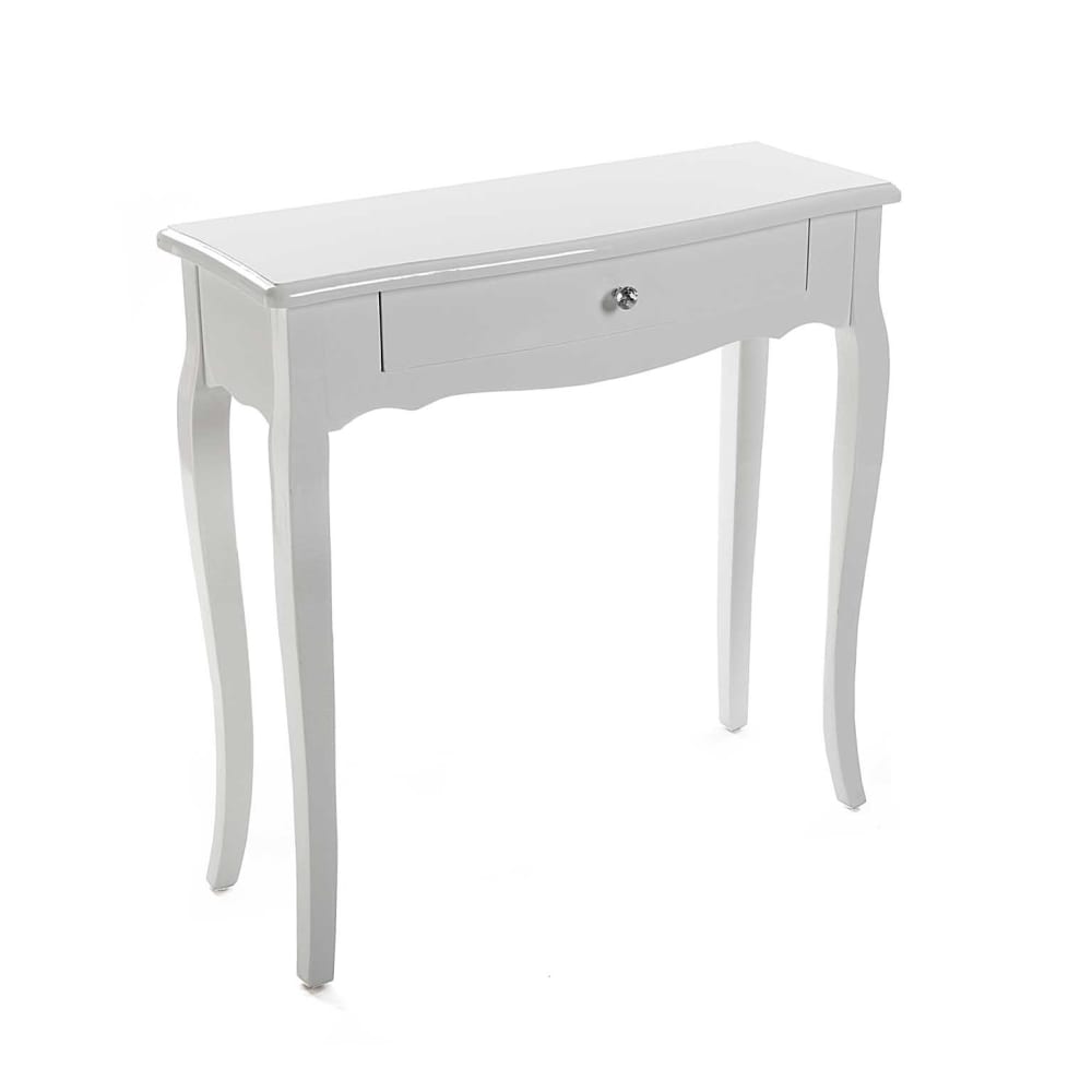 Consola recibidor con cajón en madera aglomerada blanco