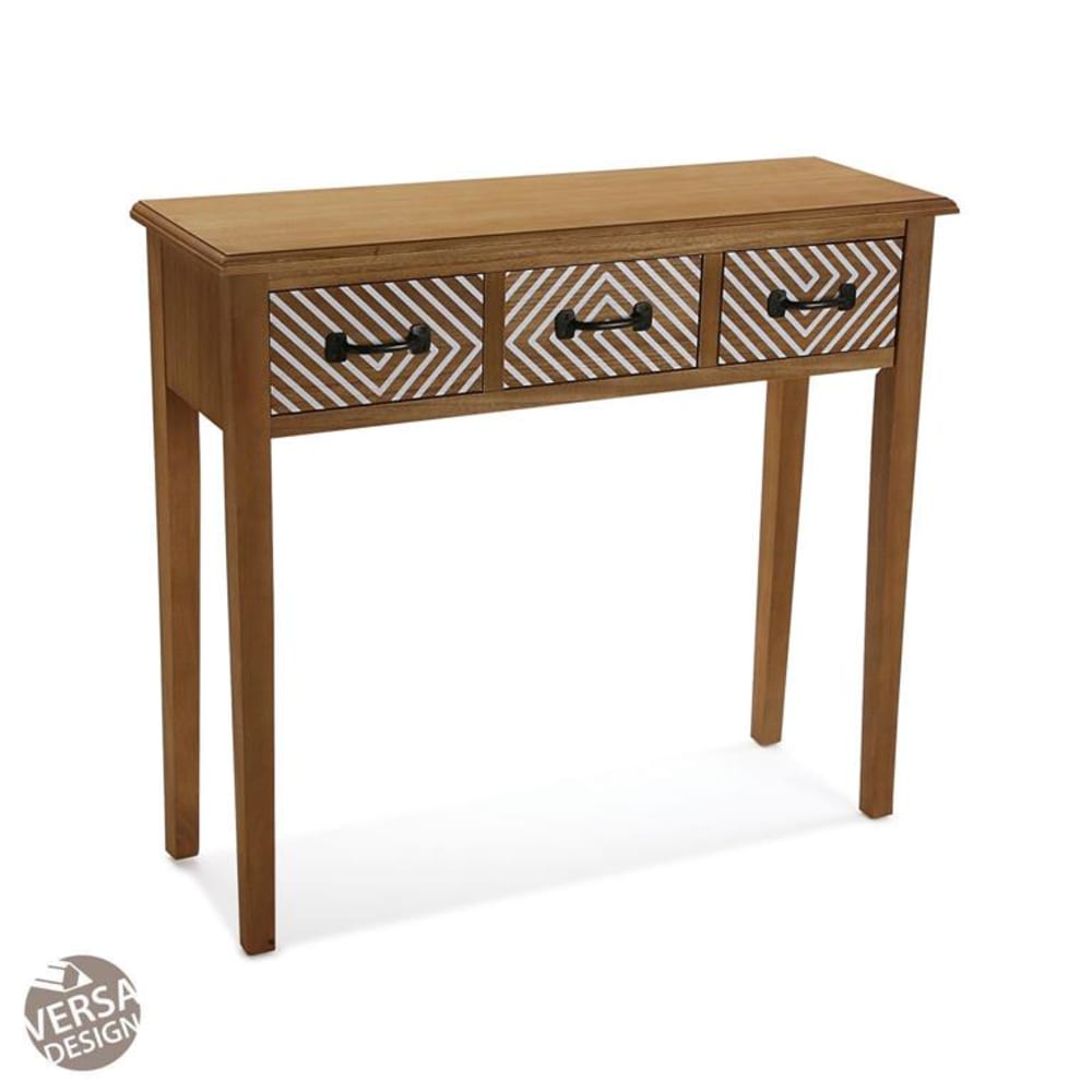 Consola recibidor con 3 cajones en madera de pino marrón