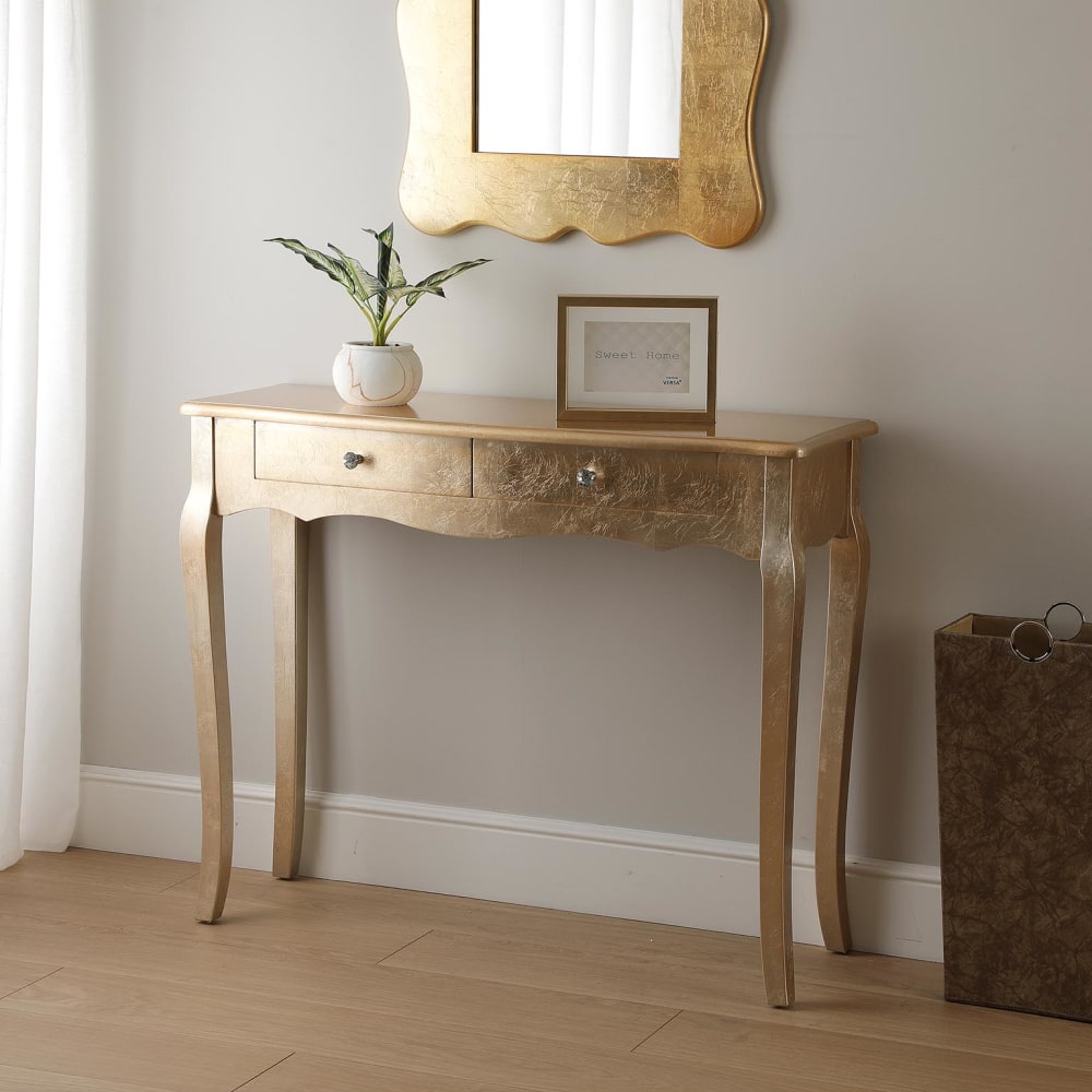 Consola en madera aglomerada oro - Maisons du Monde