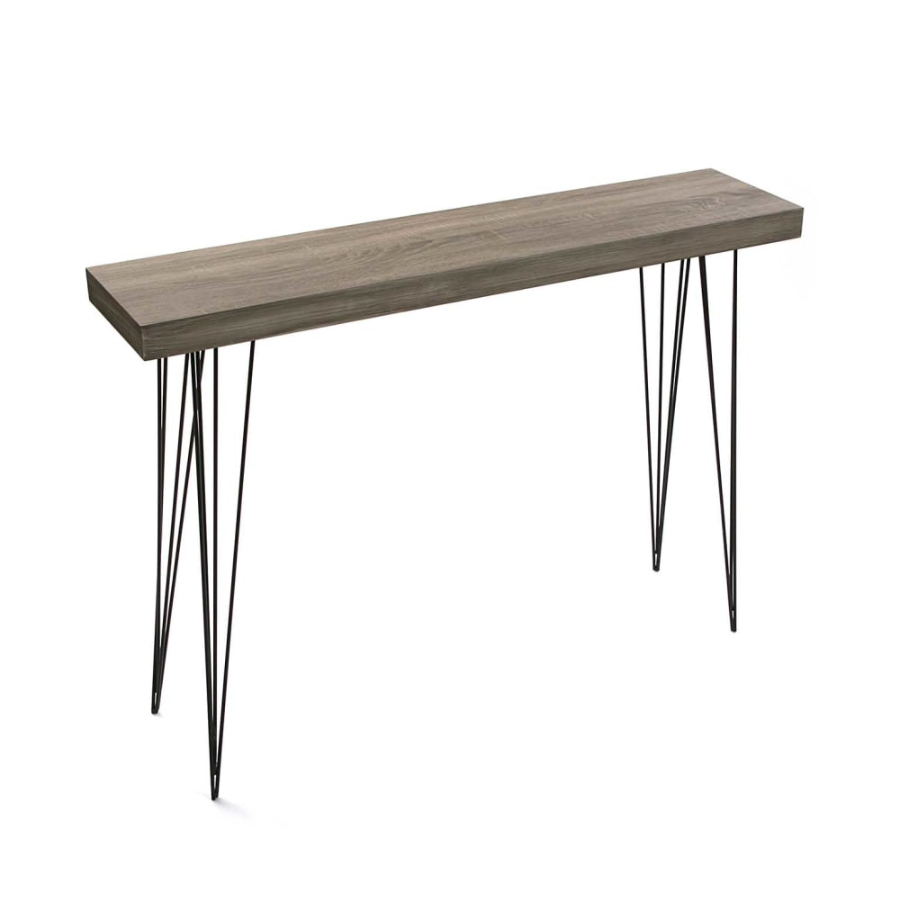 Consola de entrada en aglomerado efecto madera y metal marrón