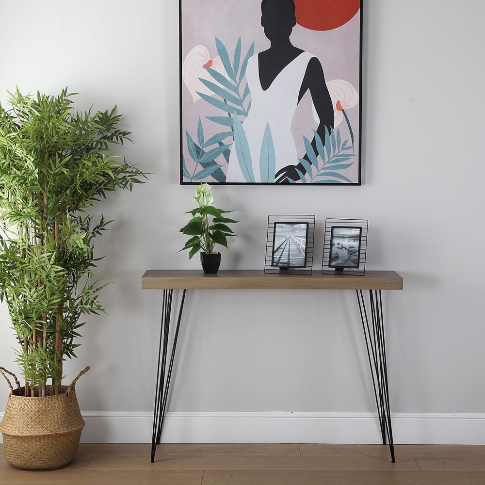 Consola de entrada en aglomerado efecto madera y metal marrón - Maisons du Monde