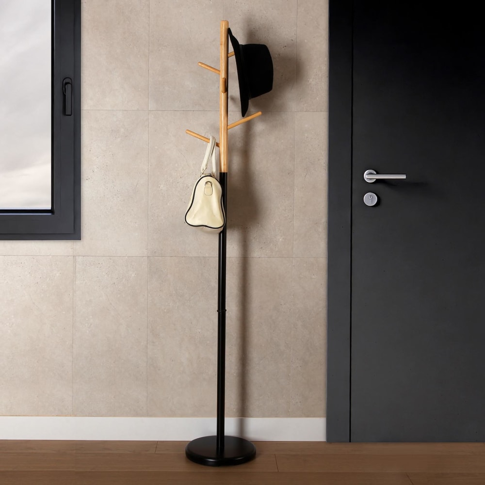 Porte manteau sur pied pour entrée ou couloir en métal noir - Maisons du Monde