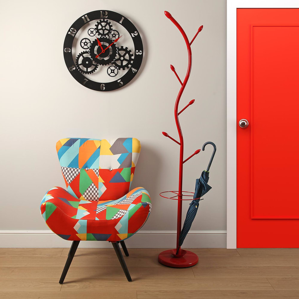 Perchero de pie con paragüero en metal rojo - Maisons du Monde