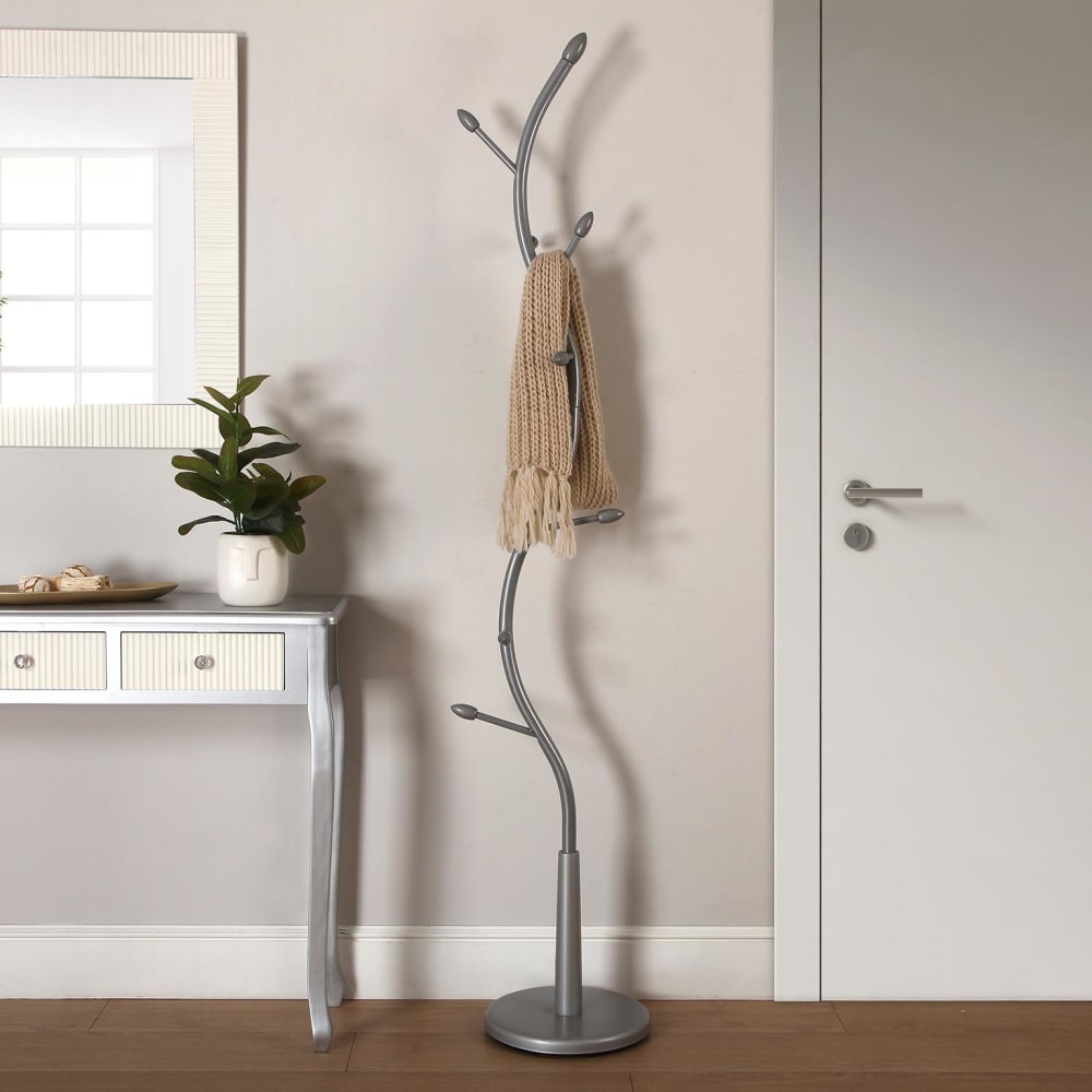 Porte manteau sur pied pour entrée ou couloir en métal gris - Maisons du Monde