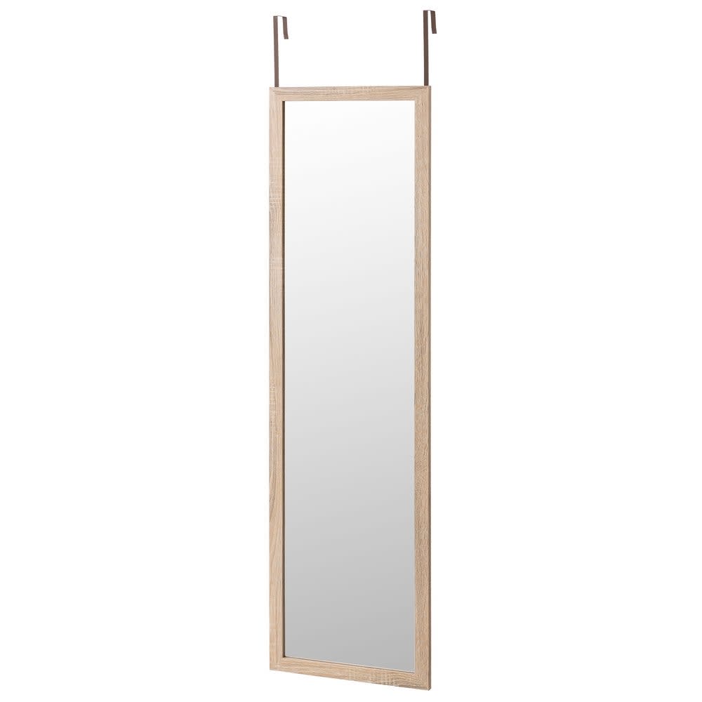 Espejo de puerta de madera natural de 35x125 cm