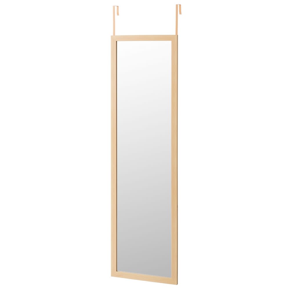 Espejo de puerta efecto madera natural de 35x125cm
