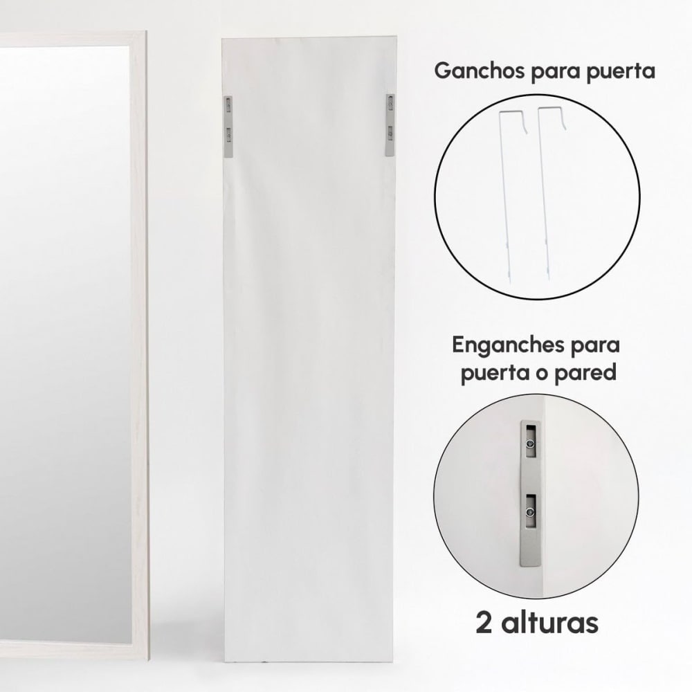 Espejo de puerta de madera blanca de 35x125 cm - Maisons du Monde