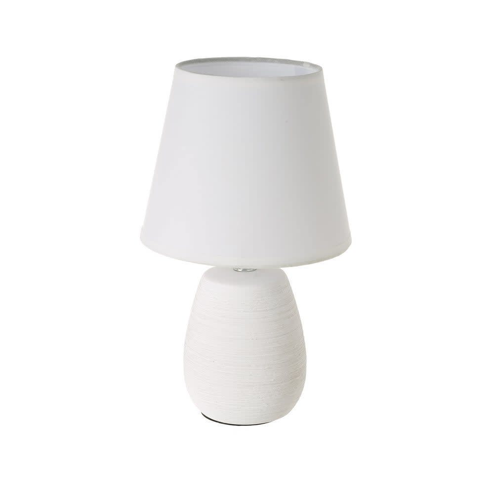 Lámpara de mesa de cerámica blanca