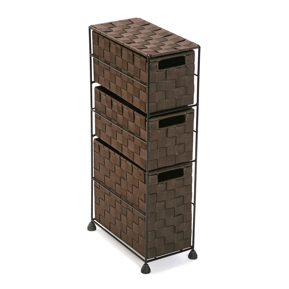 Mueble de baño con 3 cajones en metal y nylon marrón
