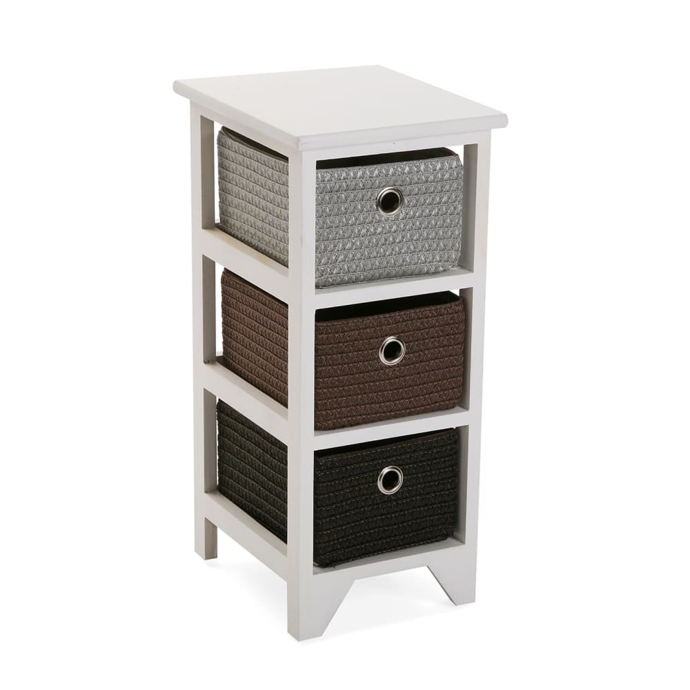 Versa Home Badezimmerschrank mit 3 Schubladen aus Holz und Kunststoff, weiß style modern - Spanplatte