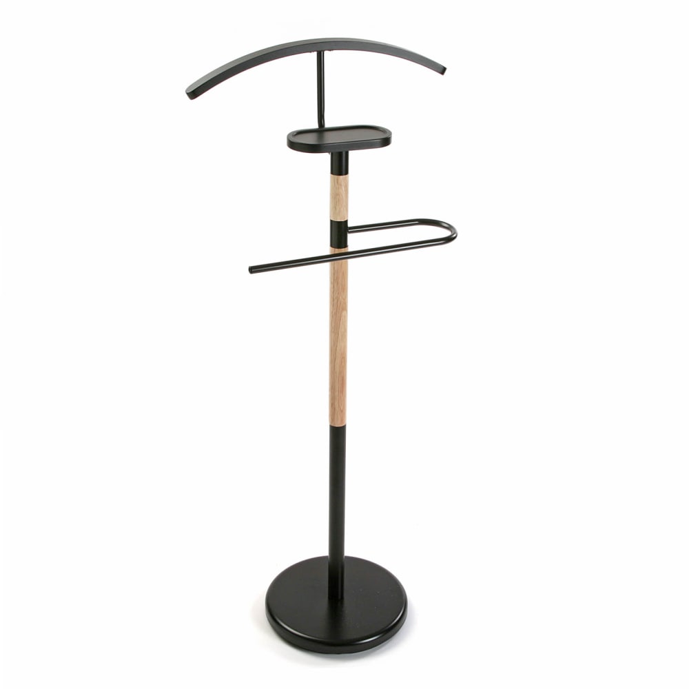 Versa Home Herrendiener aus Metall und Bambus, schwarz style modern - Metall