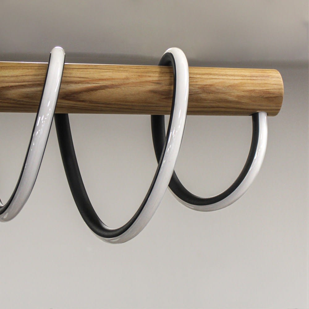 Suspension led marron 49W en aluminium et bois — vue 4