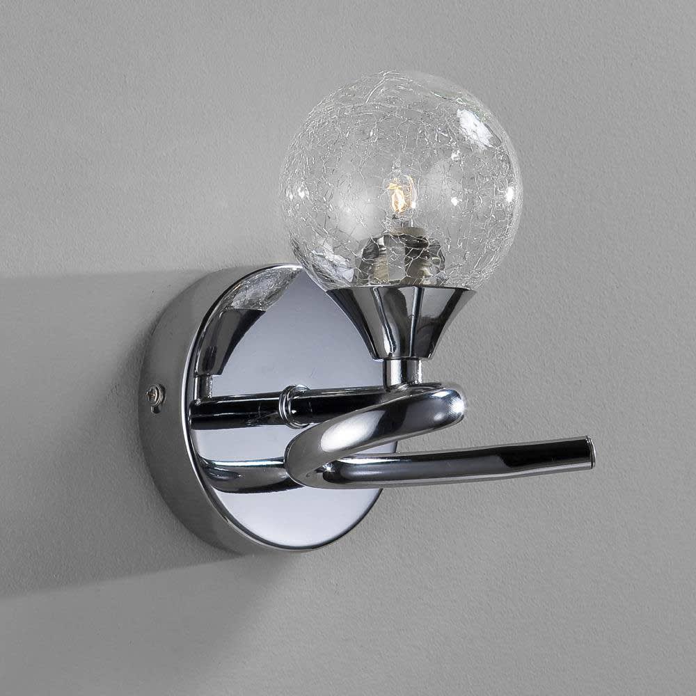 Applique chromée et abat-jour en verre transparent — vue 4