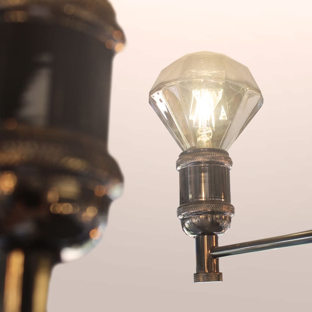 Lustre graphite 6 lumières métal noir rétro — vue 3