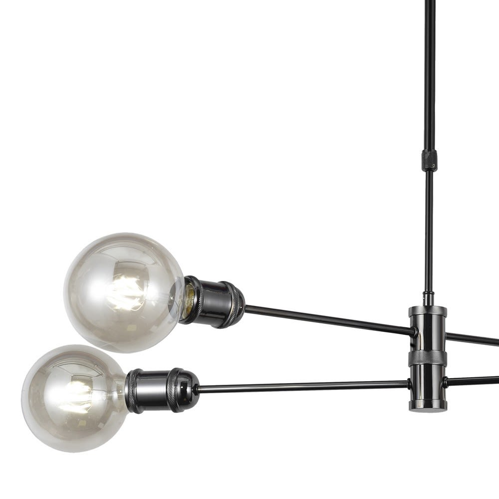 Suspension graphite avec 4 lumières métalliques réglables