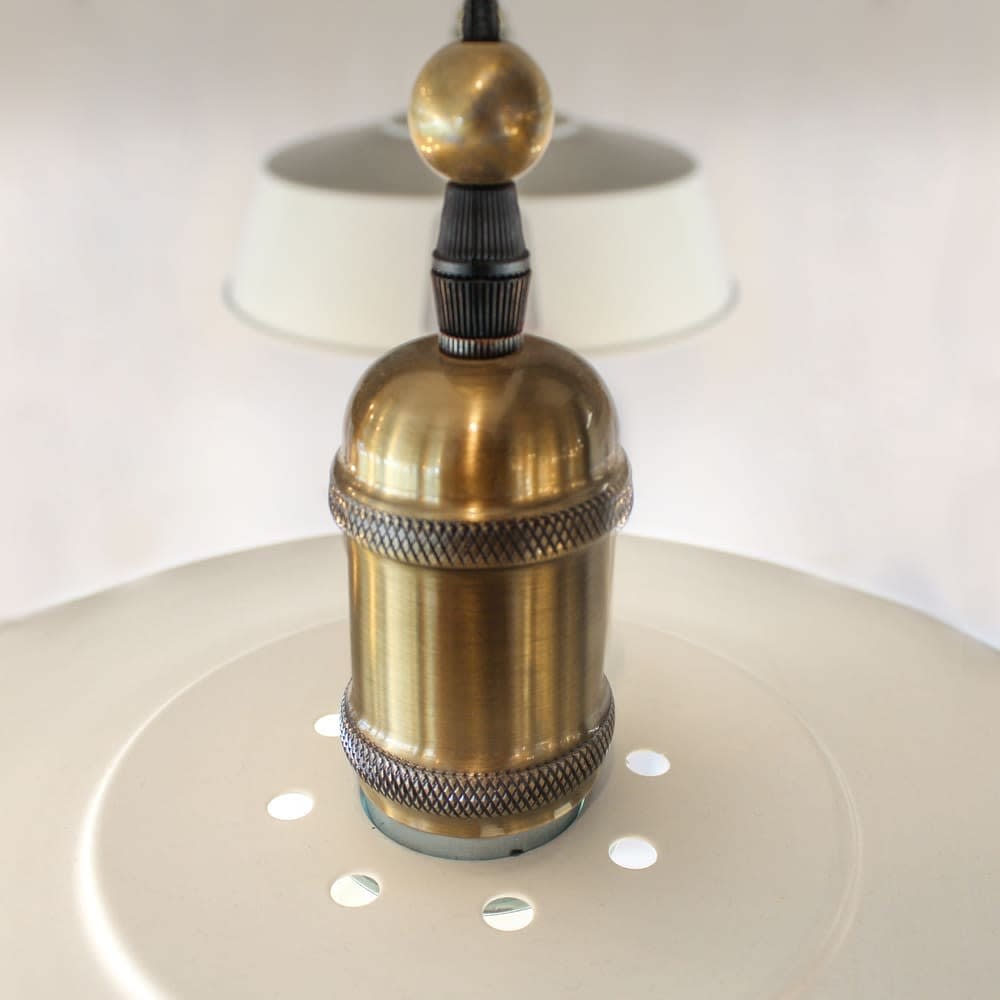 Lampada a sospensione moderna in metallo bianco a 2 luci -