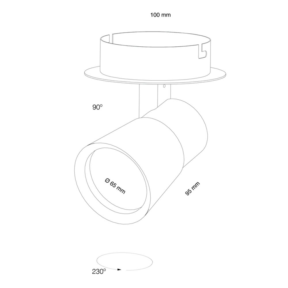 Spot orientable nickel orientable pour mur et plafond — vue 4