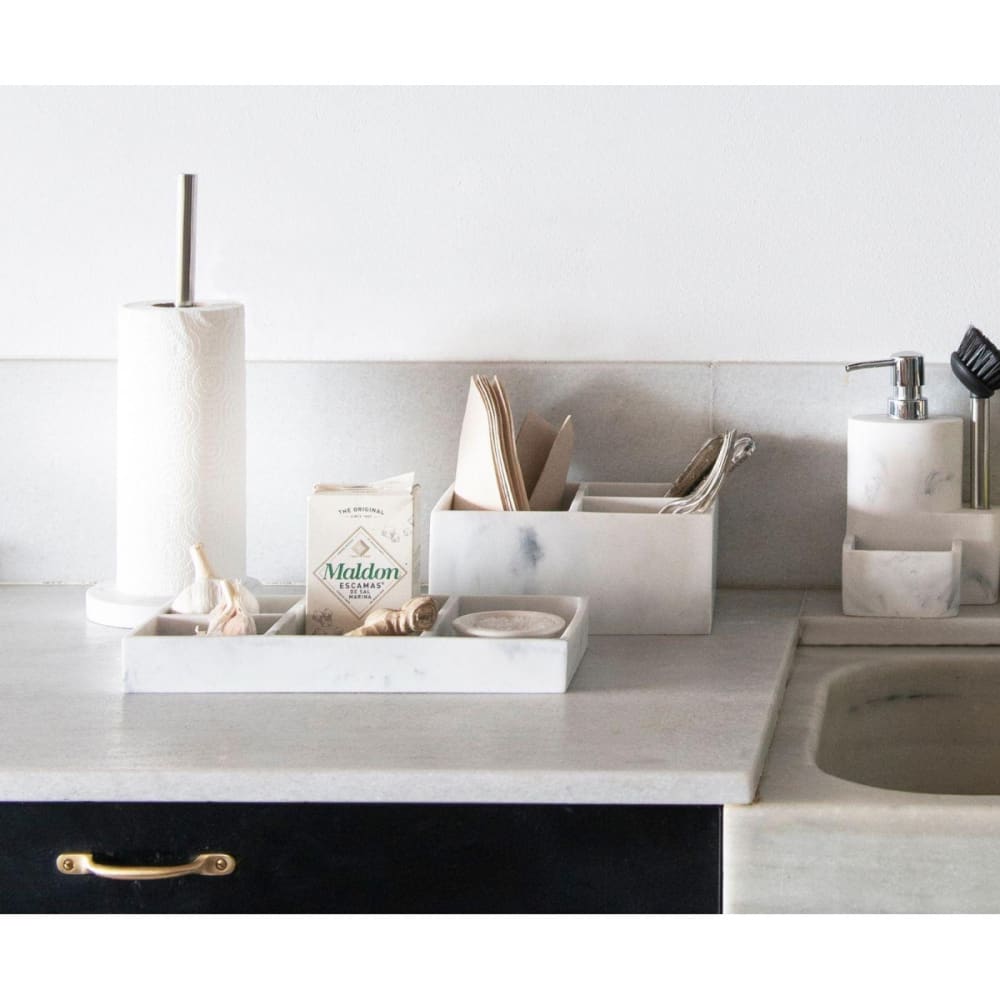 Organisateur résine effet marbre blanc - Maisons du Monde