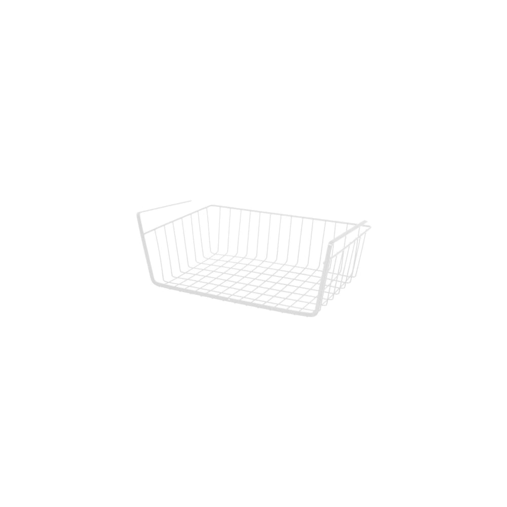 Panier de rangement à suspendre métal blanc 40x24,5x14,5cm Panier de rangement à suspendre métal blanc 40x24,5x14,5cm