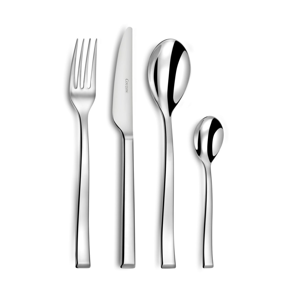 Set di posate da 74 pezzi in cassetta di legno in acciaio inox -