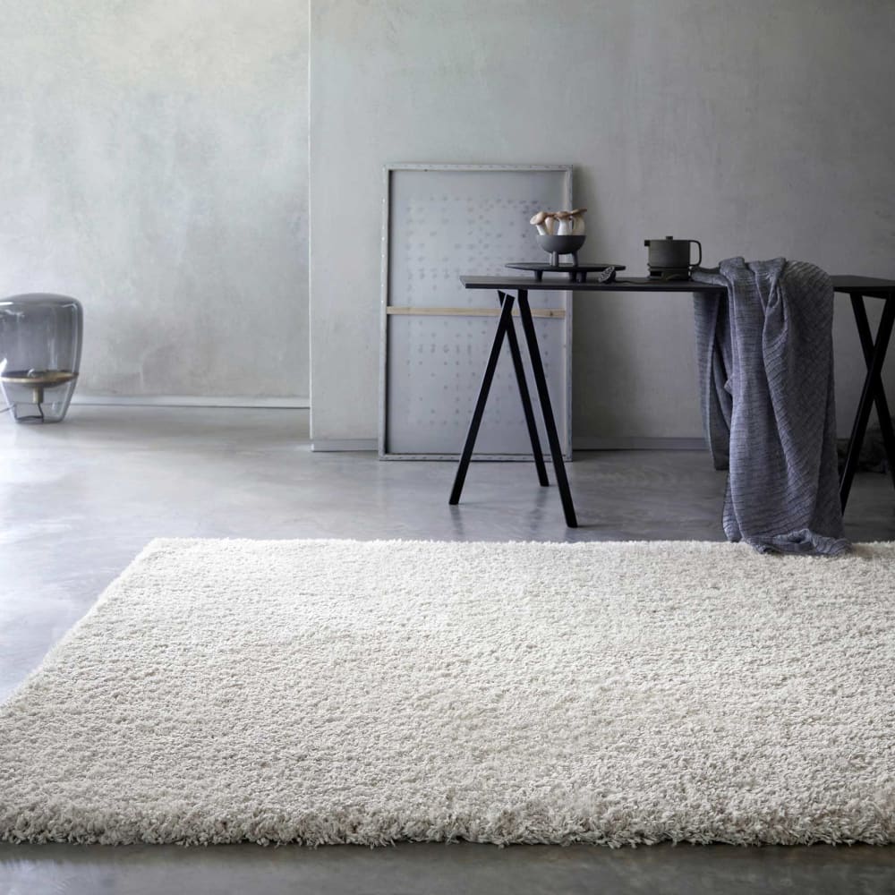 Tapis confort poils longs mats (50 mm) blanc crème 160x225 — vue 3
