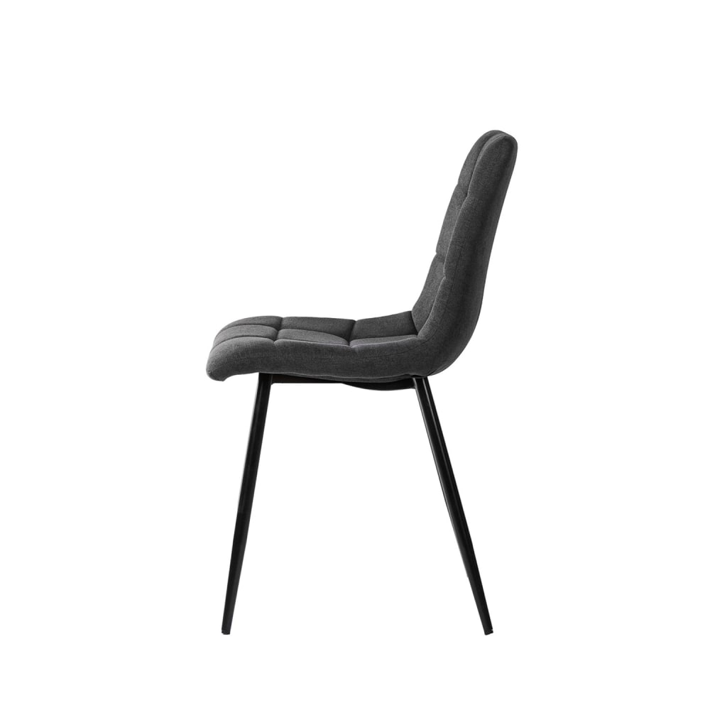 Silla de comedor acolchada gris oscuro con patas negras - Maisons du Monde