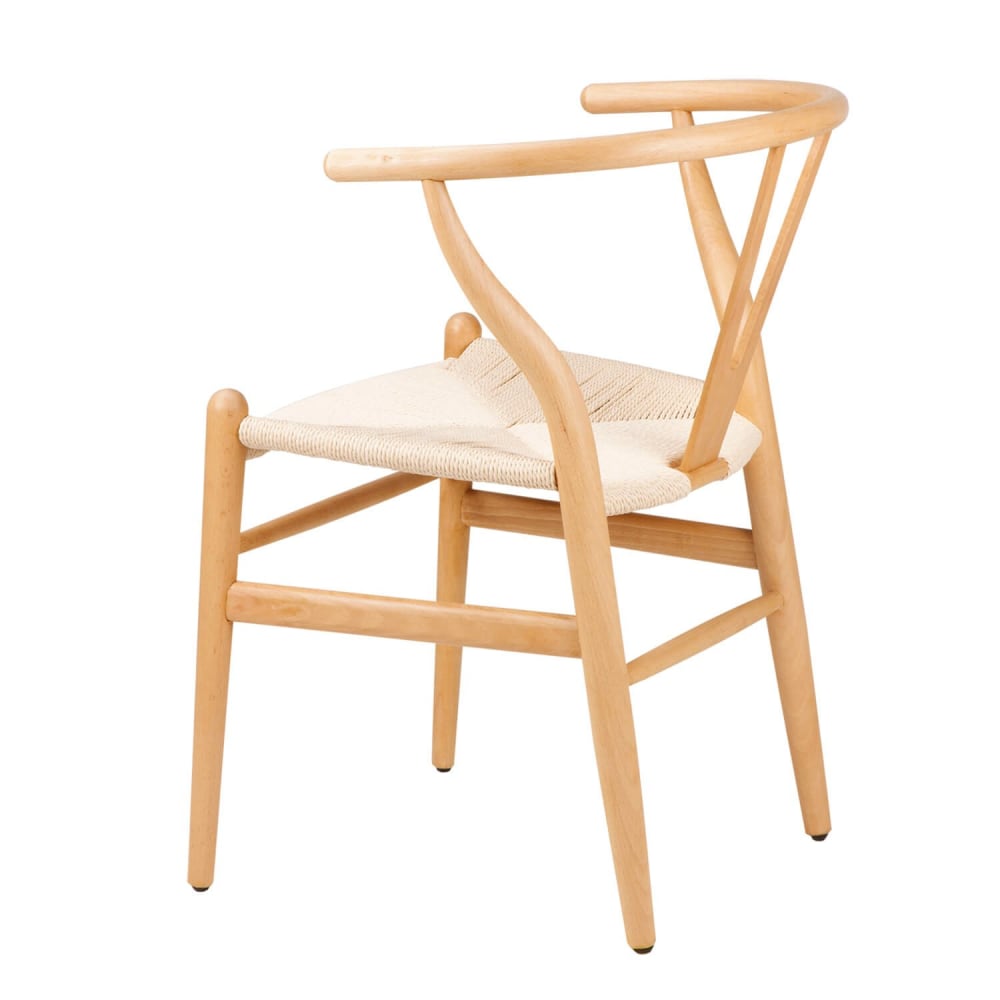 Silla de comedor nórdica con estructura y asiento naturales. - Maisons du Monde
