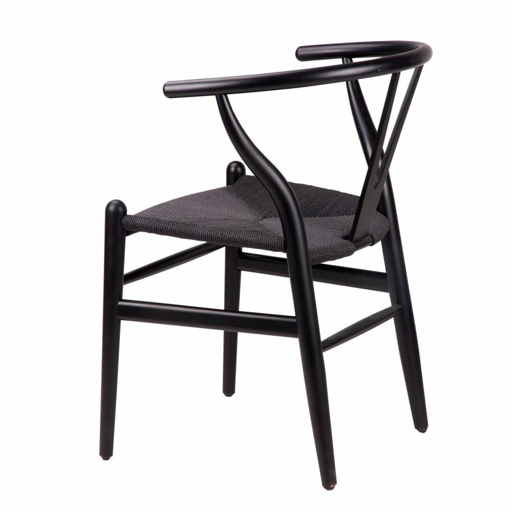 Silla de comedor nórdica con estructura y asiento negros. - Maisons du Monde