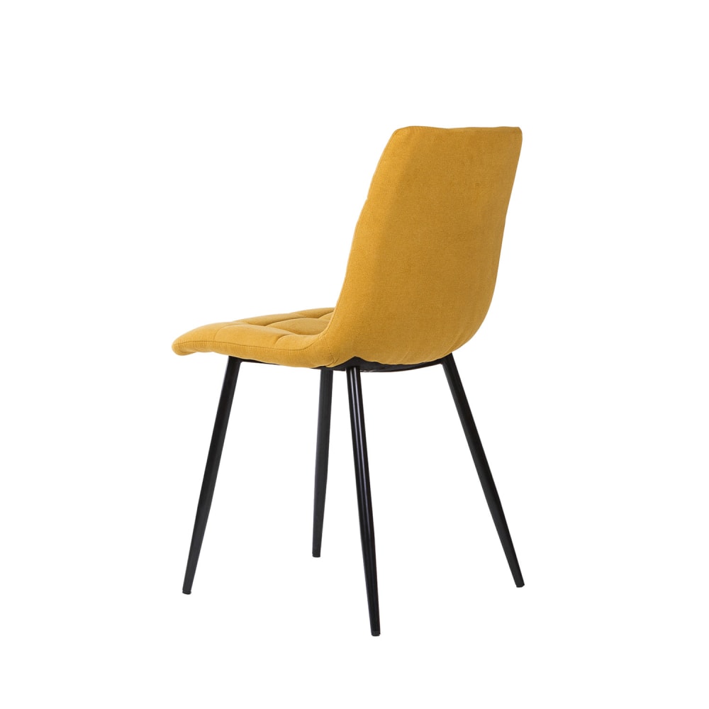 Silla de comedor acolchada mostaza con patas negras - Maisons du Monde