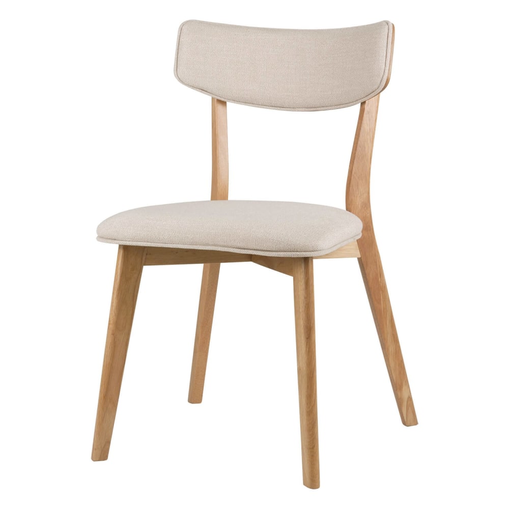 Sillas de comedor beige con patas color roble