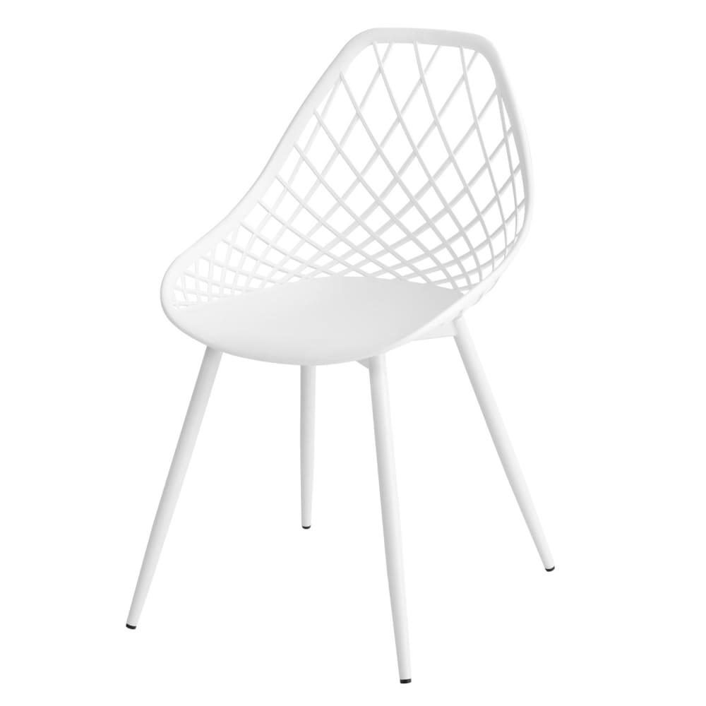 Silla de comedor y cocina de polipropileno blanca.